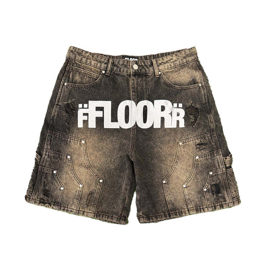 Floor 914 Uniform Jean Shorts Brown