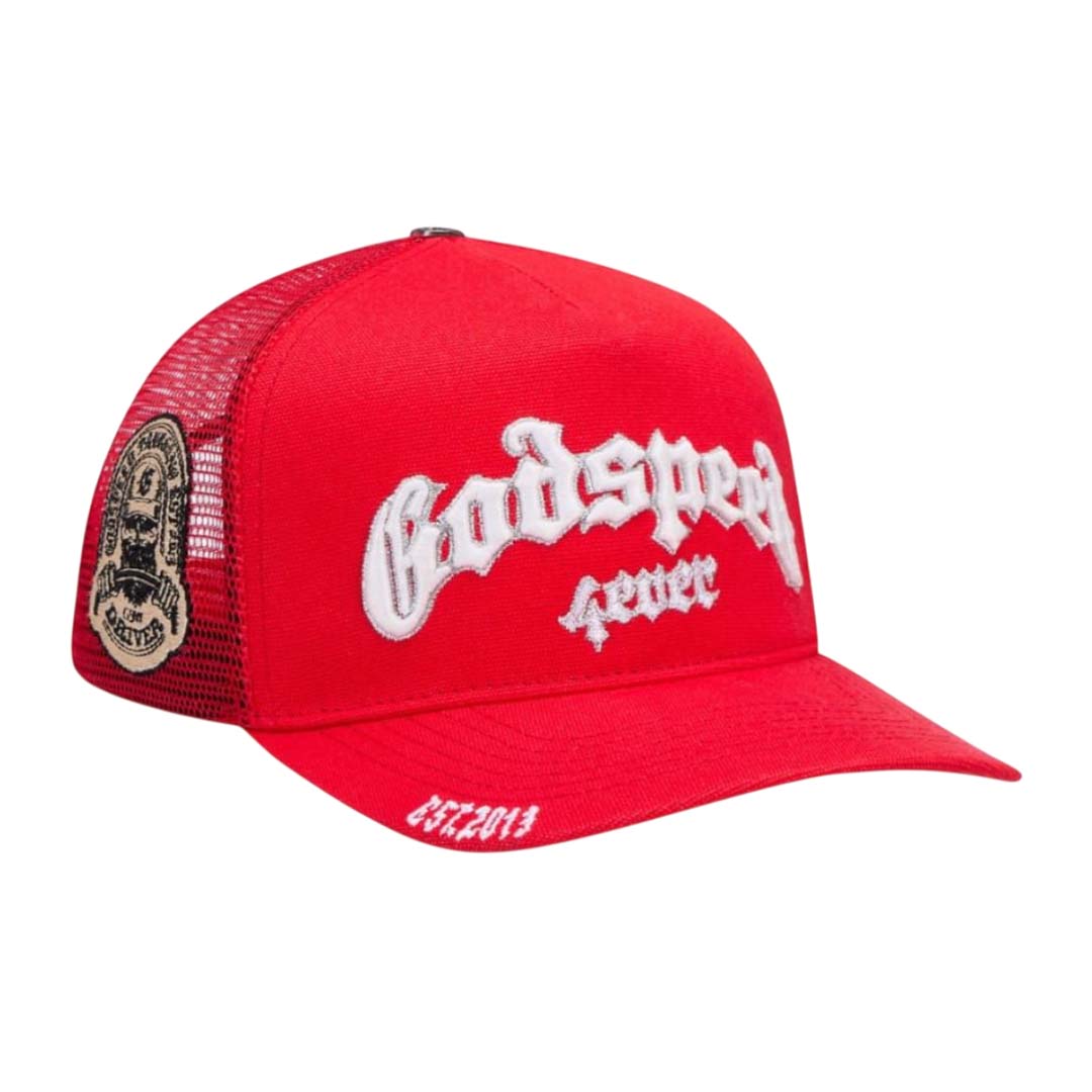 Godspeed Forever Trucker Hat Cherry Red