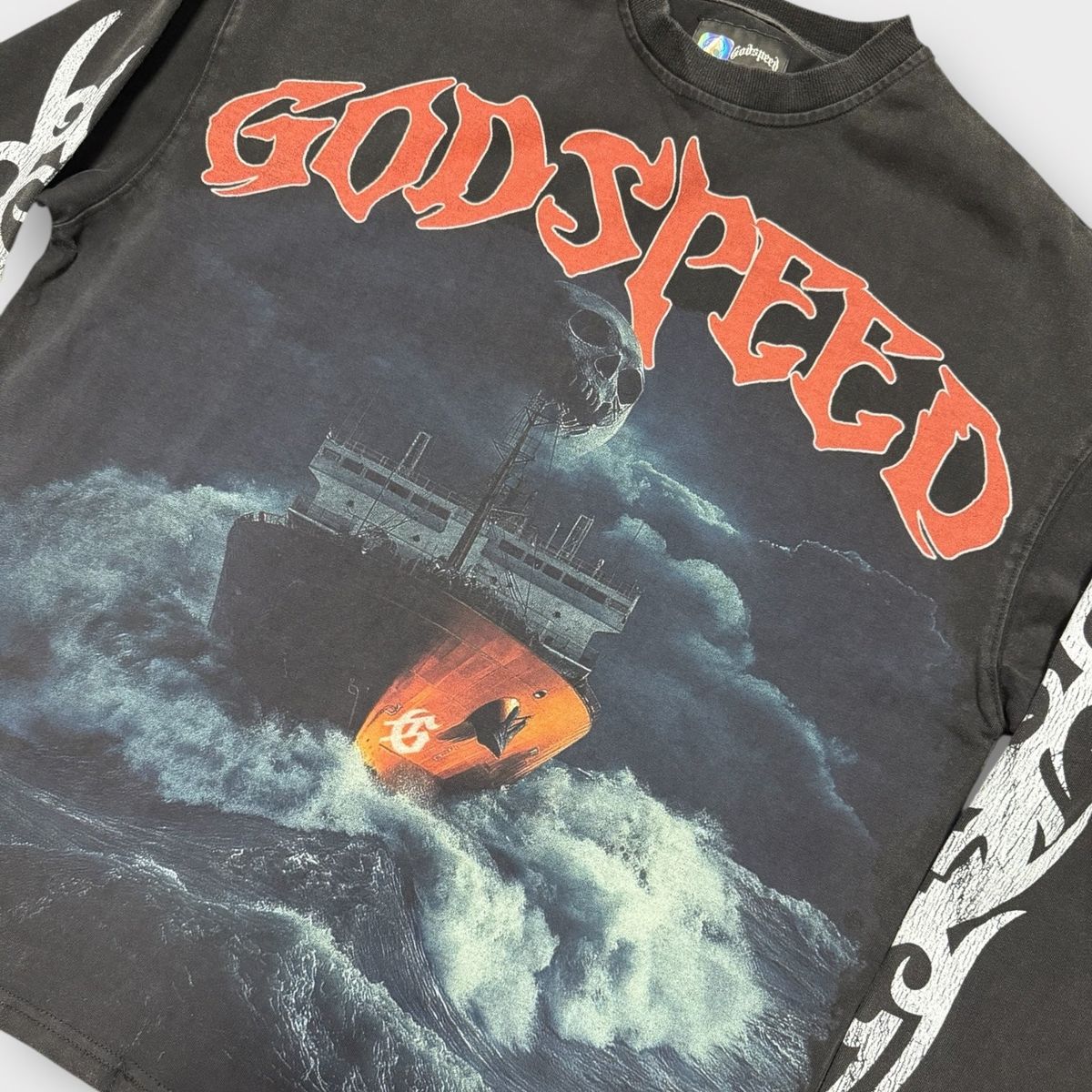 Godspeed Sea Sick LS T-Shirt (Black Wash)