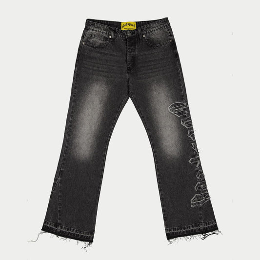 Godspeed OG Logo Flared Denim Stitched (Grey Wash)