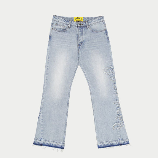 Godspeed OG Logo Flared Denim Stitched (Blue)