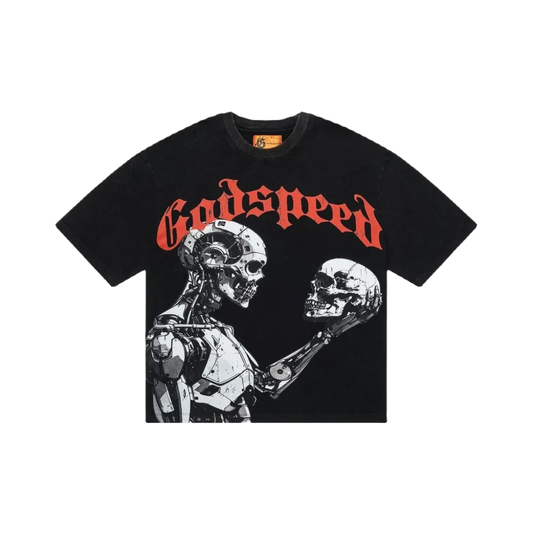 GODSPEED MAN VS AI (BLACK WASH TEE)