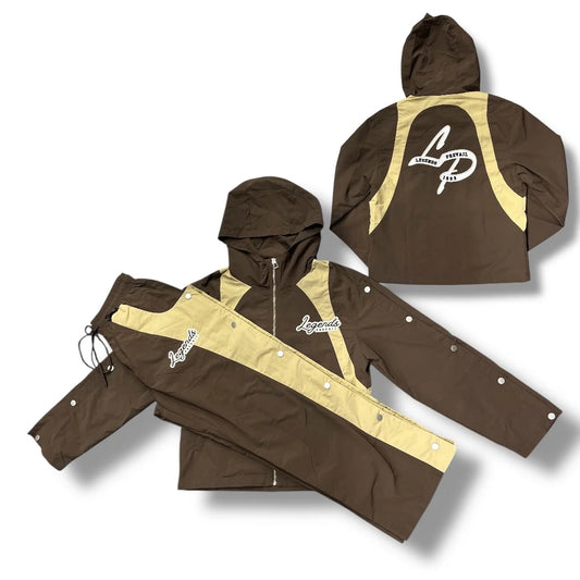 LEGENDS PREVAIL WINDBREAKER SET BROWN/CREAM