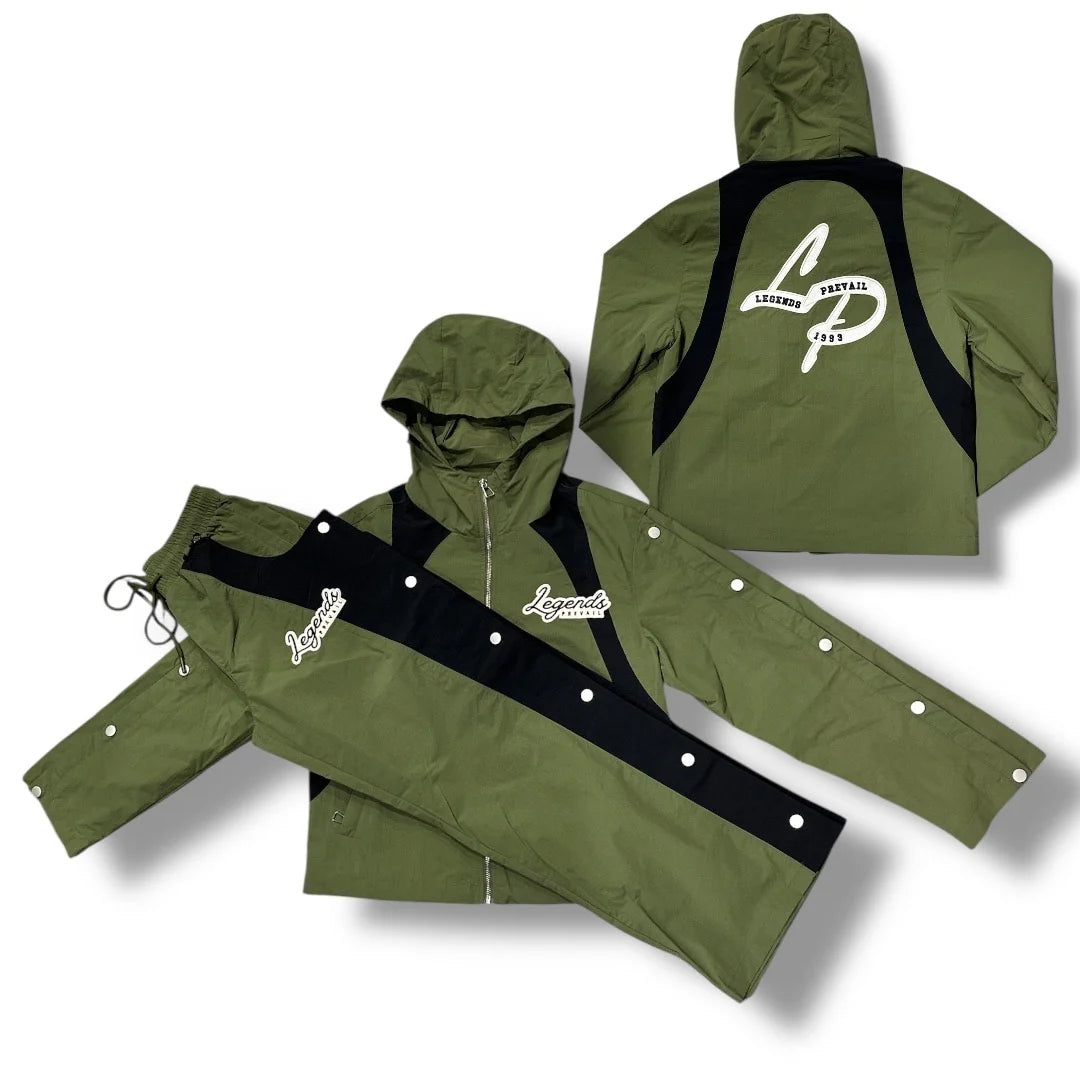 LEGENDS PREVAIL WINDBREAKER SET OLIVE/BLK
