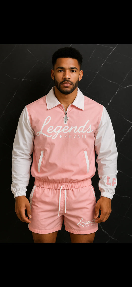 Legends Prevail Windbreaker Set Pink/White