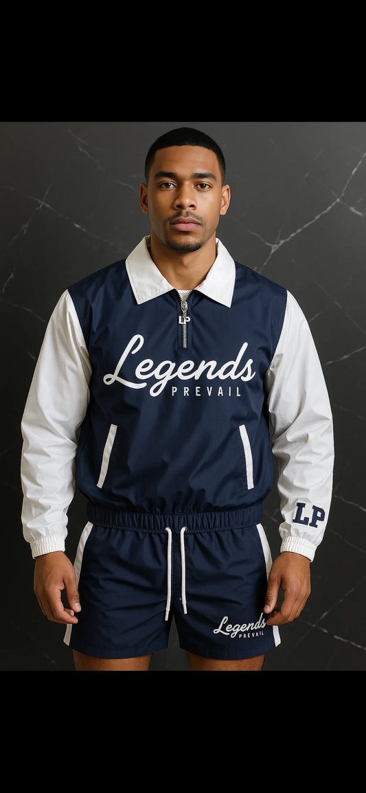 Legends Prevail Windbreaker Set Navy Blue