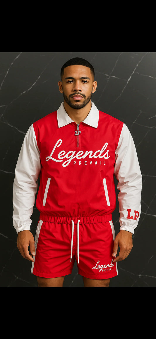 Legends Prevail Windbreaker Set Red/White