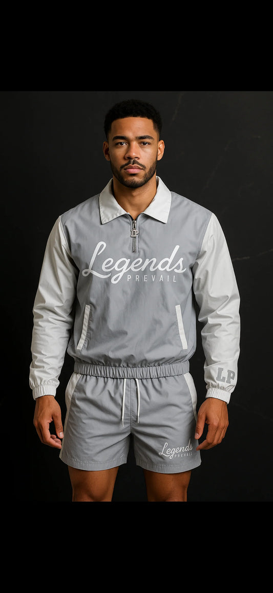 Legends Prevail Windbreaker Set Grey/White