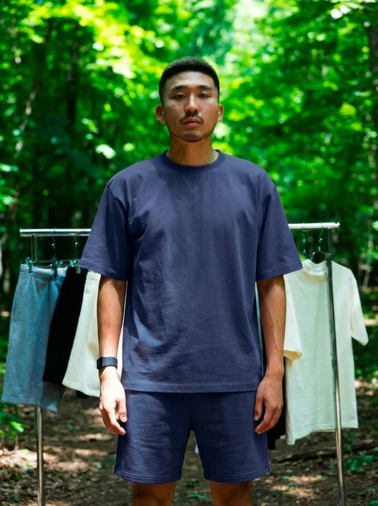 Riflessi Plain Short Set Navy