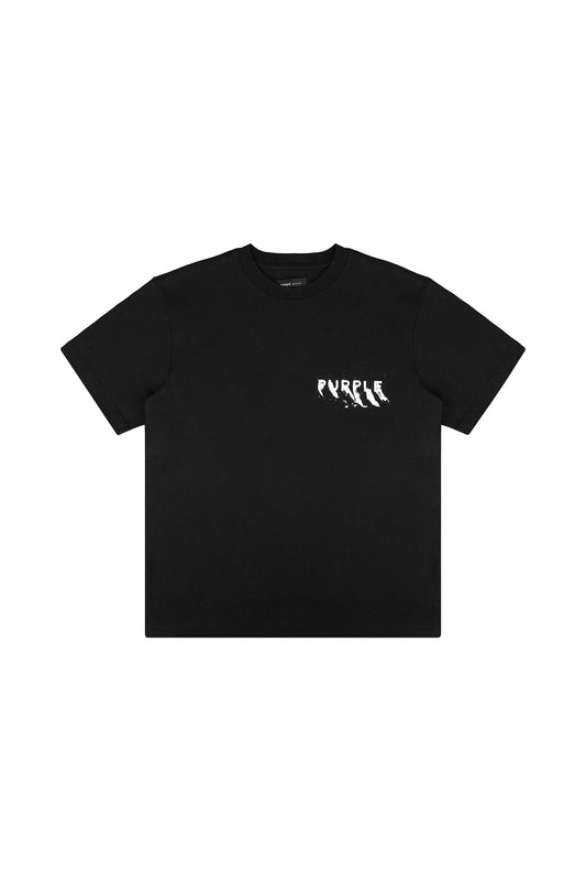 PURPLE Painted wordmark tee Black