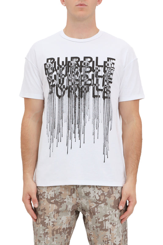 Purple Textured inside out tee White