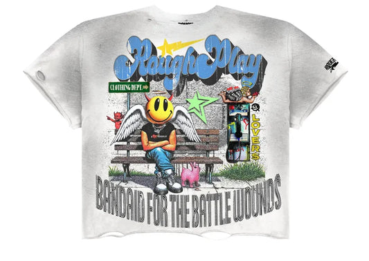 ROUGHPLAY SMILEY FACE T SHIRT - WHITE