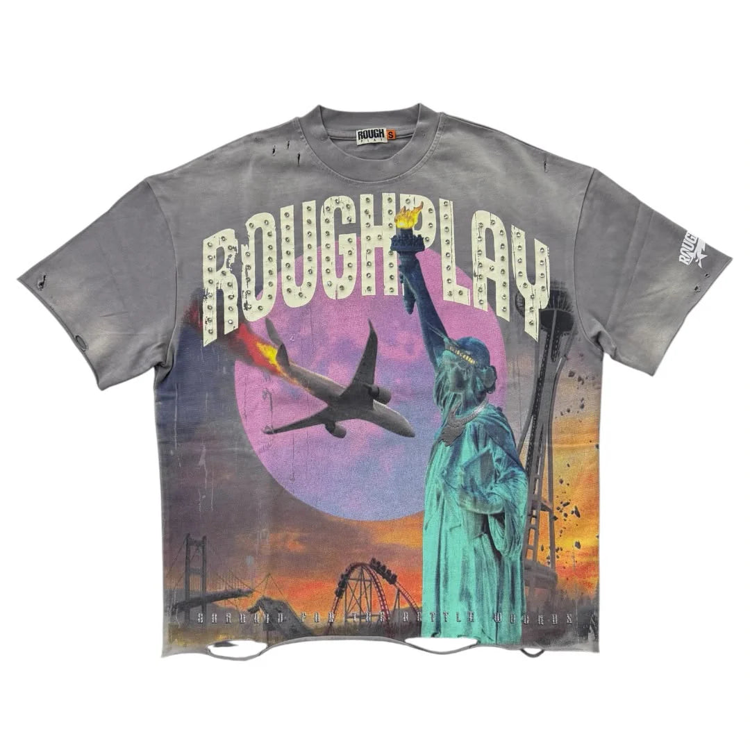 ROUGH PLAY  (Welcome to NY T-SHIRT) GREY