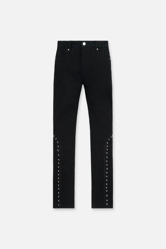 RTA Enzo Skinny Jean Black Cross Rivet