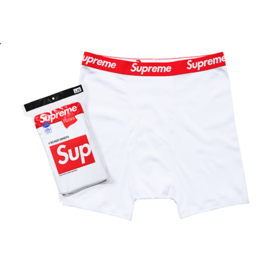 Supreme Hanes Boxer Briefs (4 Pack) White