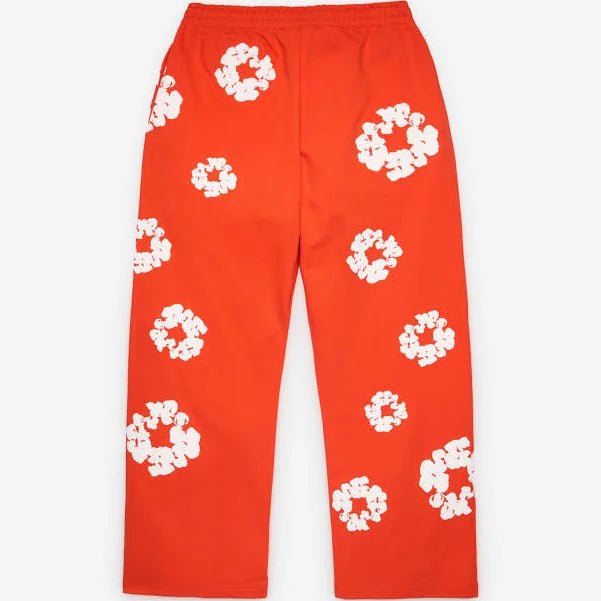Denim Tears - Men's Cotton Wreath Open Hem Sweatpants - (Orange) 5