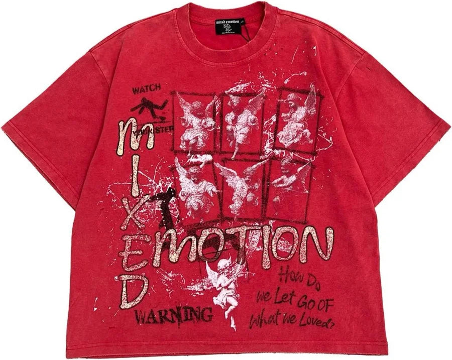 Mixed Emotions - Crimson Red Tee