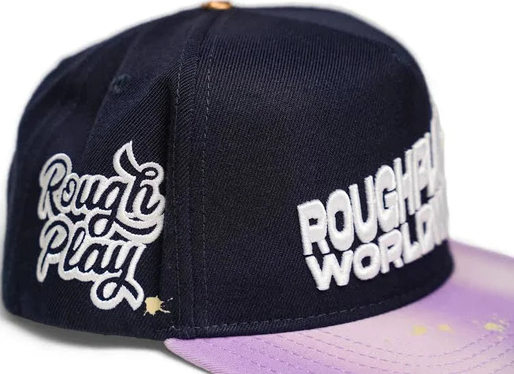 Rough Play Worldwide Snapback Hat Navy/Purple