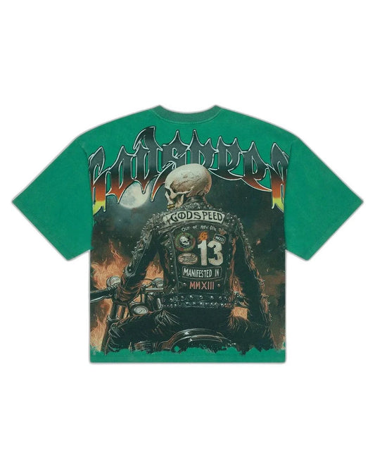 Godspeed Biker Nation Tee Shamrock Green