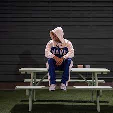 Wave zip hoodie Navy blue