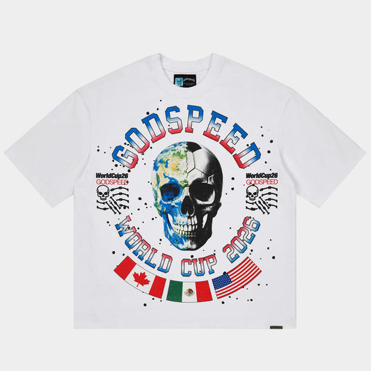 Godspeed Planet Futbol shirt white